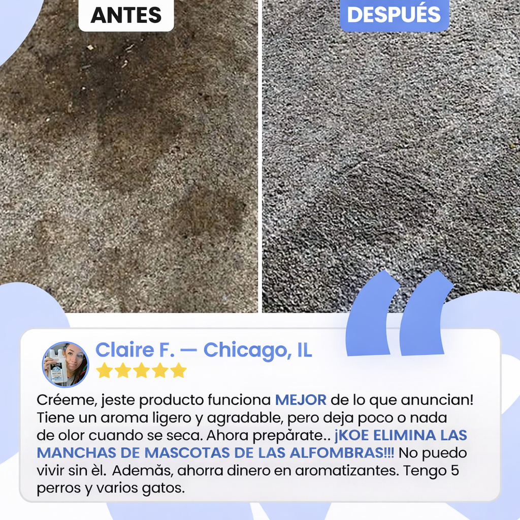 Eliminador de olores y manchas de mascotas
