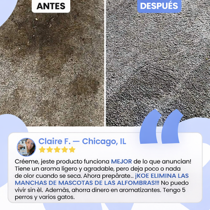 Eliminador de olores y manchas de mascotas