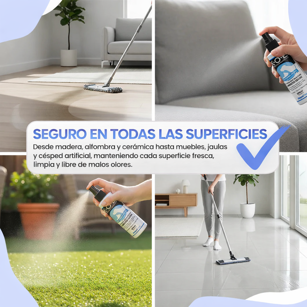 Eliminador de olores y manchas de mascotas