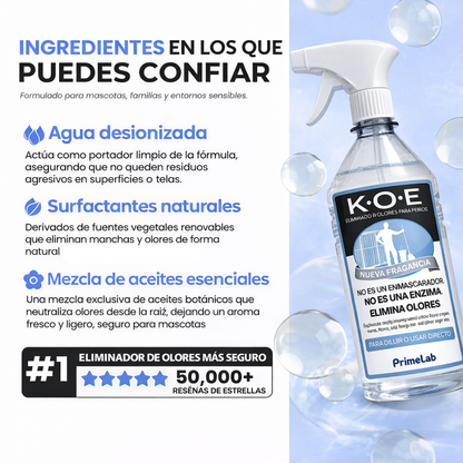 Eliminador de olores y manchas de mascotas